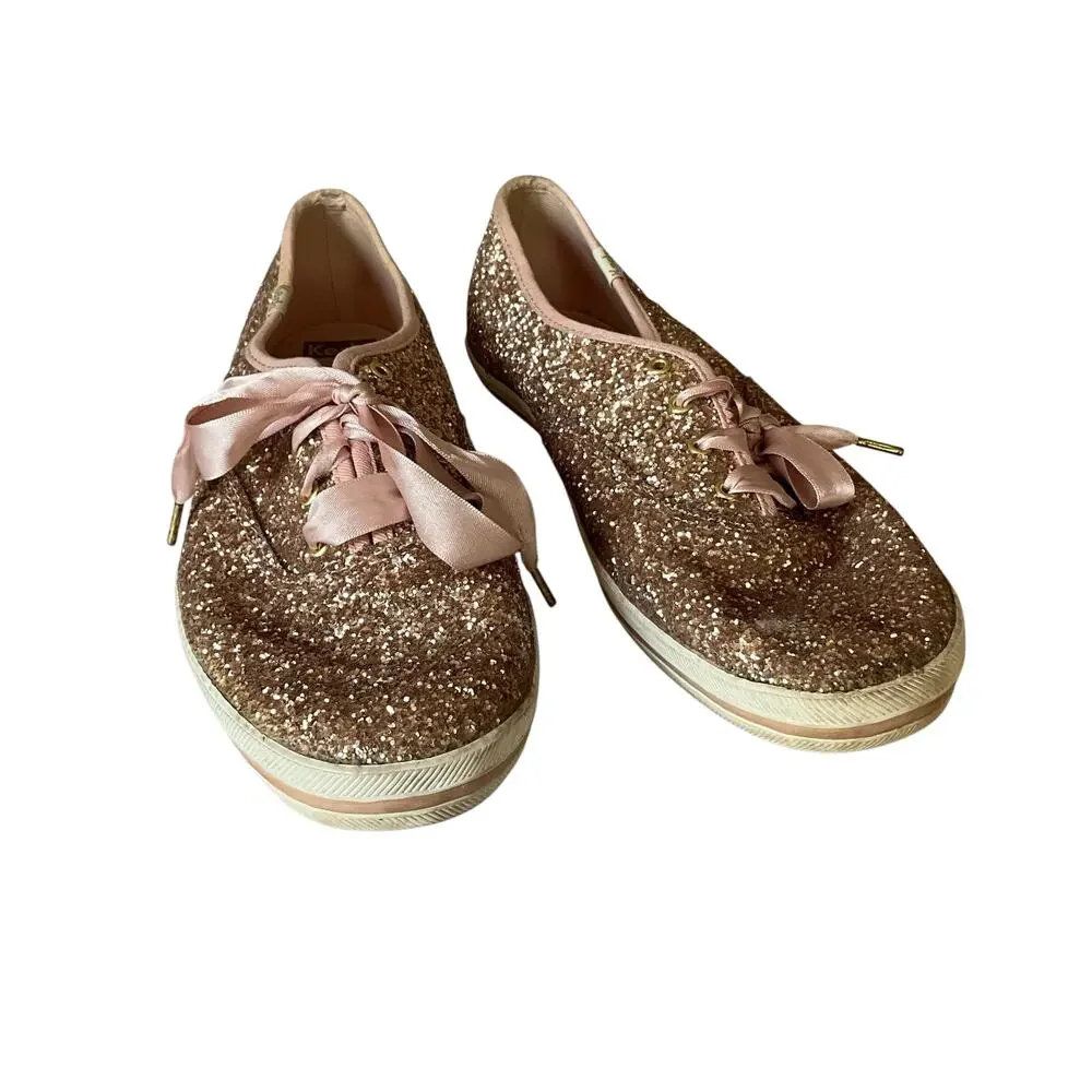 Keds x Kate Spade Rose Gold Sequin Sneakers: Y2K, Modern